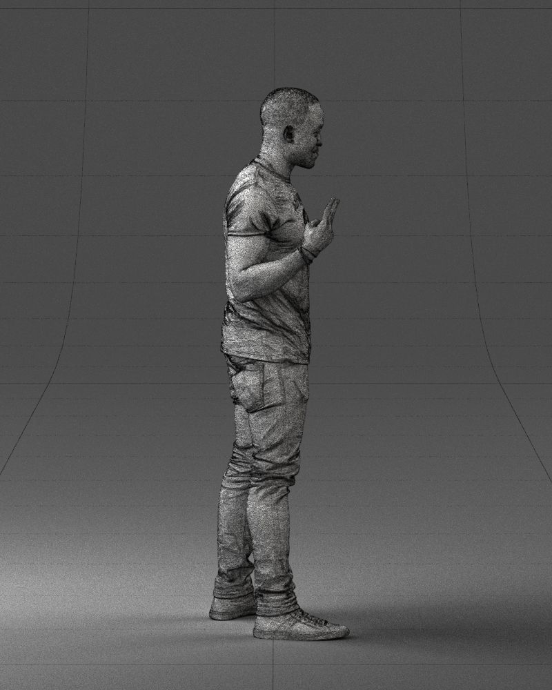 000177 Man Making Peace Sign 0902 3dp 3D print model_14