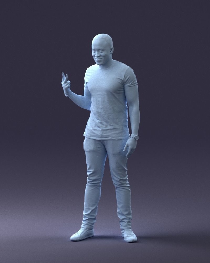 000177 Man Making Peace Sign 0902 3dp 3D print model_31