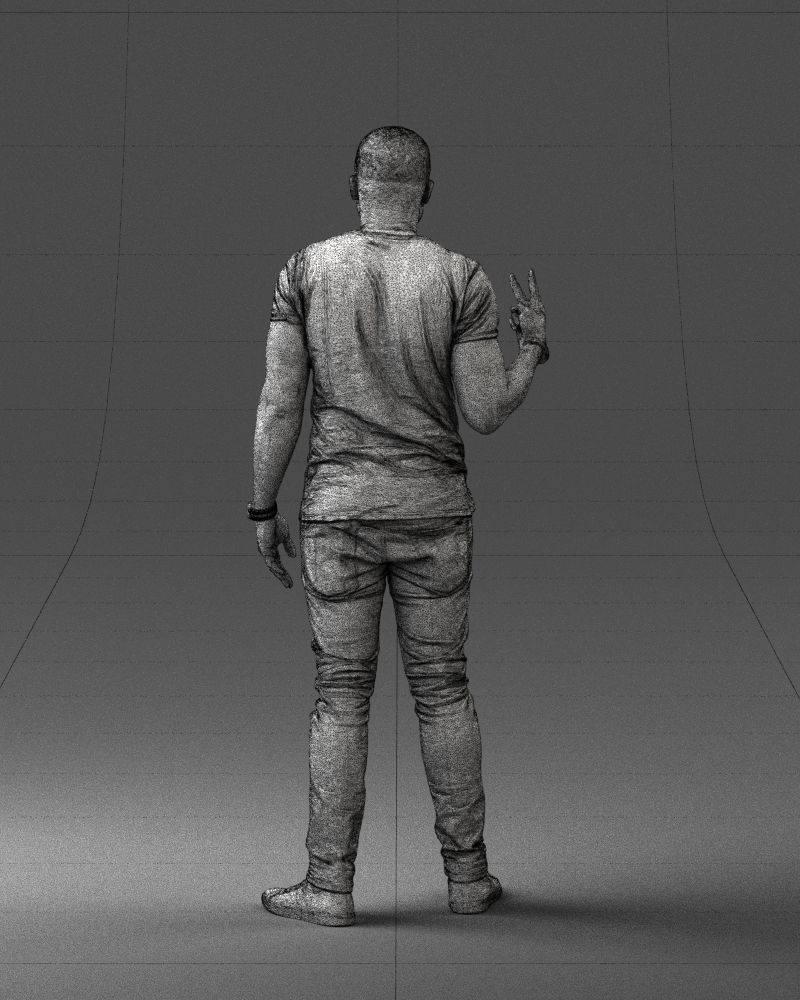 000177 Man Making Peace Sign 0902 3dp 3D print model_20
