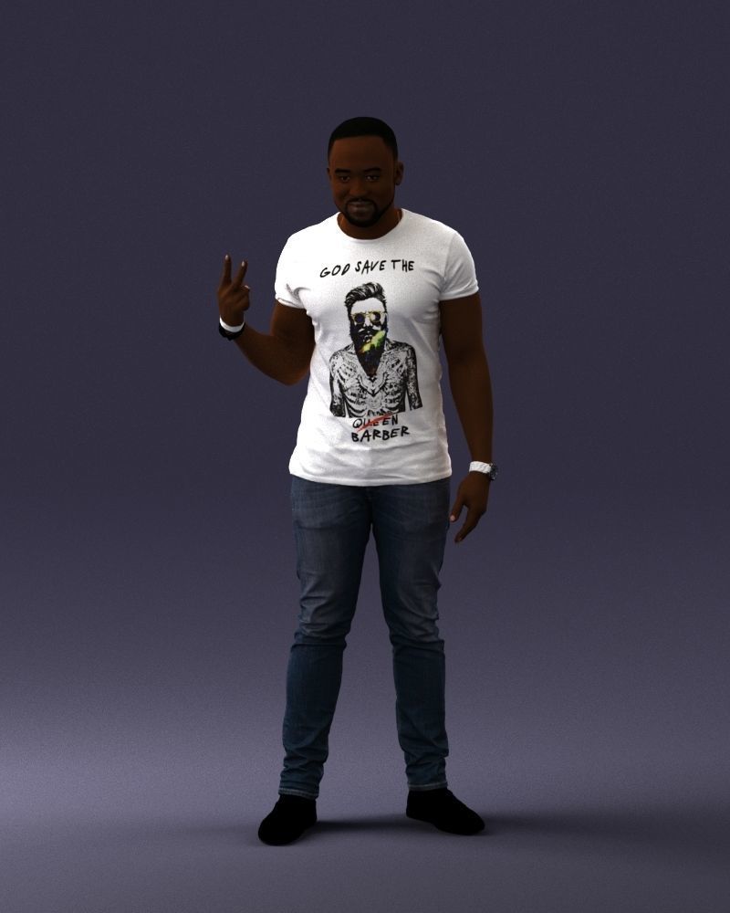 000177 Man Making Peace Sign 0902 3dp 3D print model_33