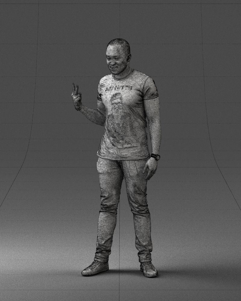 000177 Man Making Peace Sign 0902 3dp 3D print model_32