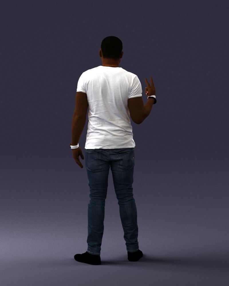 000177 Man Making Peace Sign 0902 3dp 3D print model_18