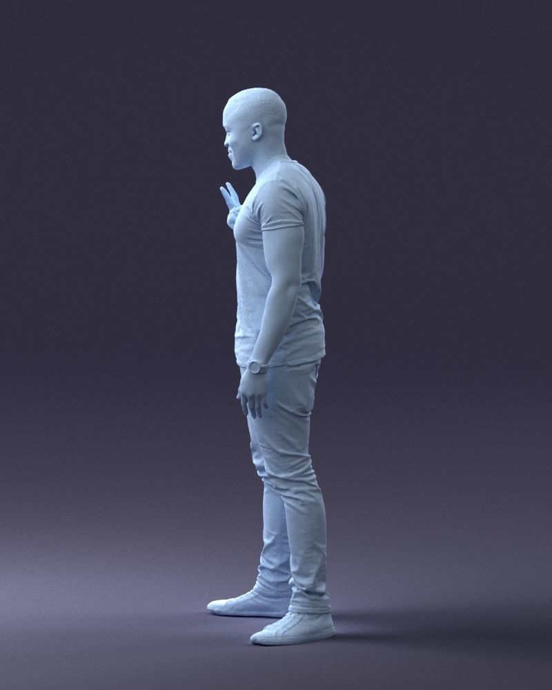 000177 Man Making Peace Sign 0902 3dp 3D print model_25