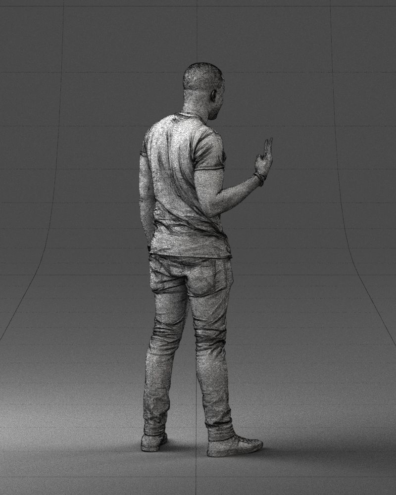 000177 Man Making Peace Sign 0902 3dp 3D print model_17