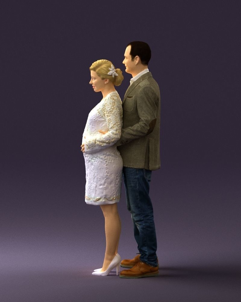 A man and a pregnant woman 0448 3D model_24
