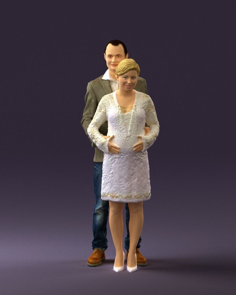 A man and a pregnant woman 0448 3D model_36