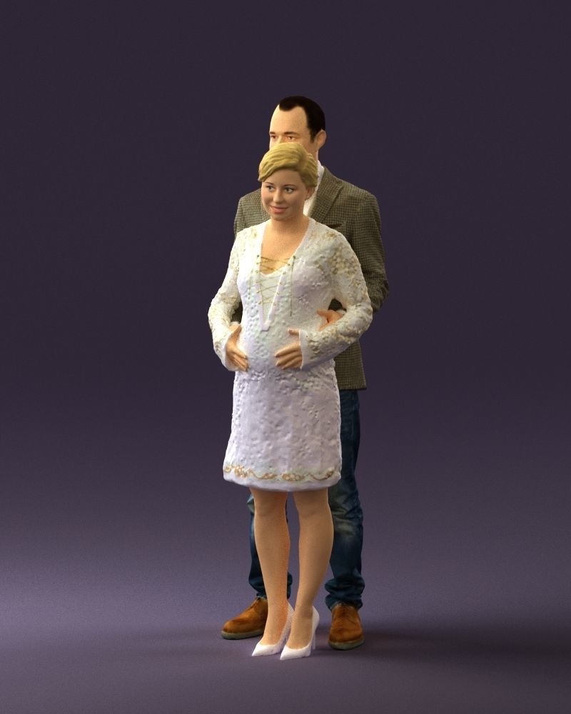 A man and a pregnant woman 0448 3D model_30