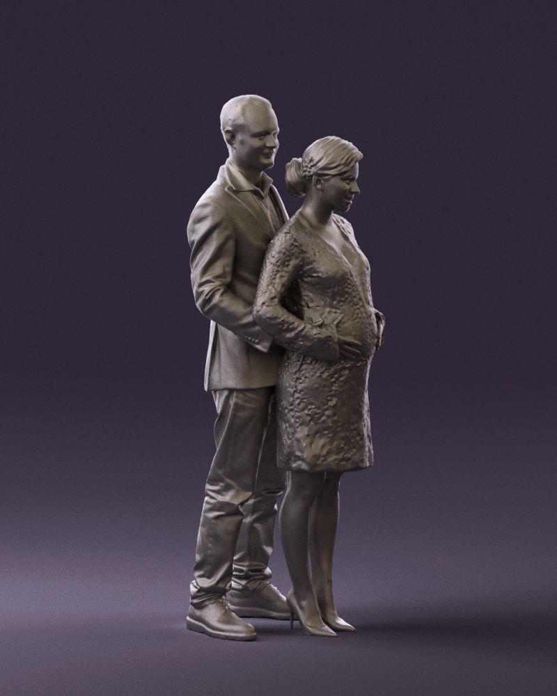 A man and a pregnant woman 0448 3D model_10