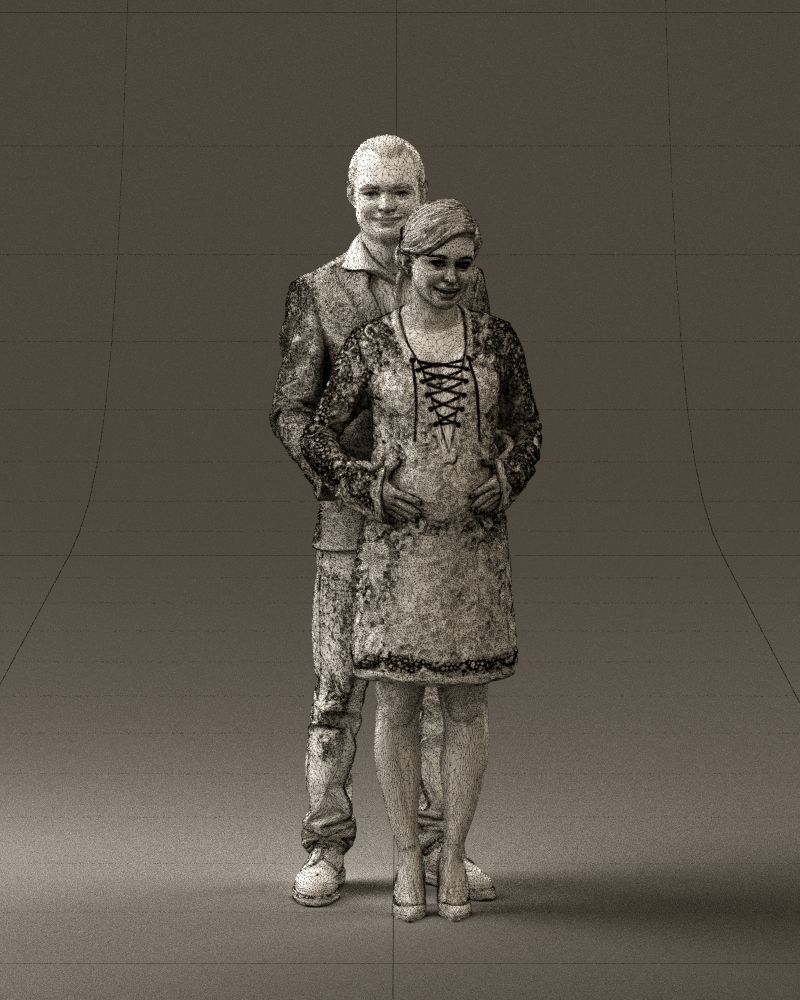 A man and a pregnant woman 0448 3D model_5
