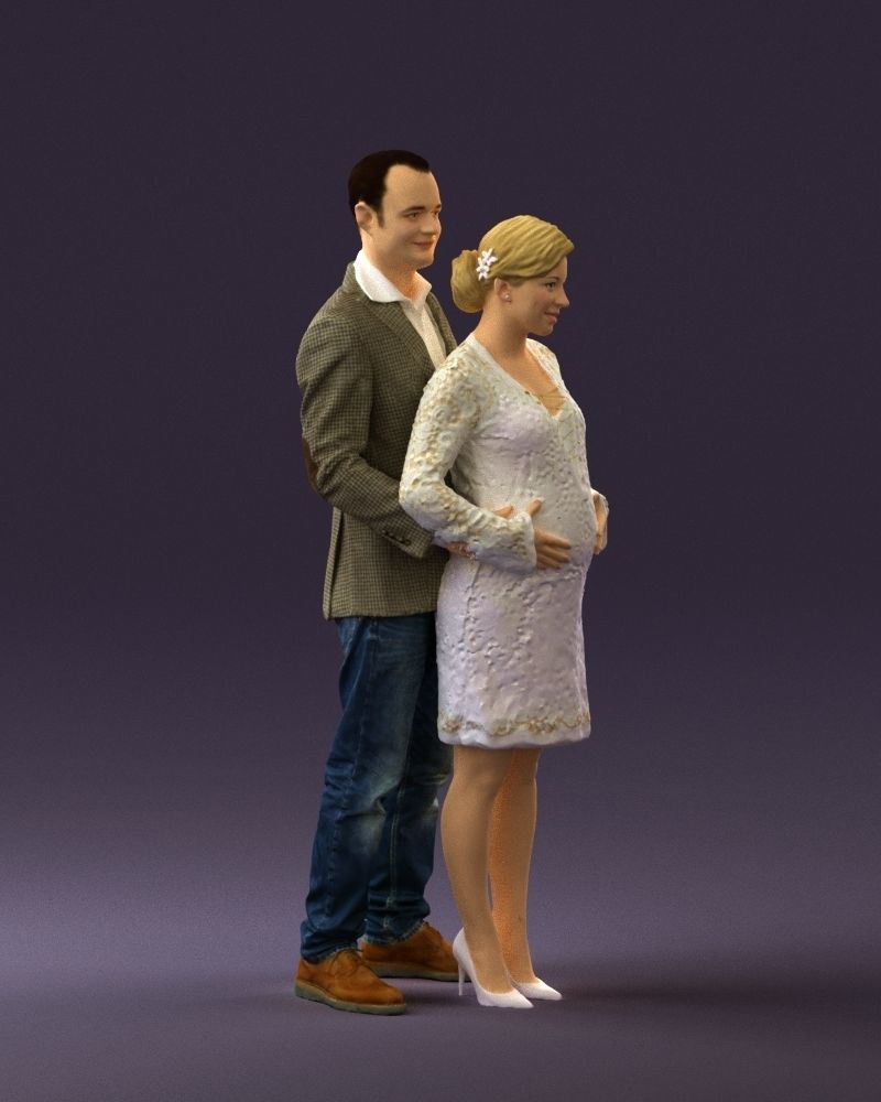 A man and a pregnant woman 0448 3D model_9