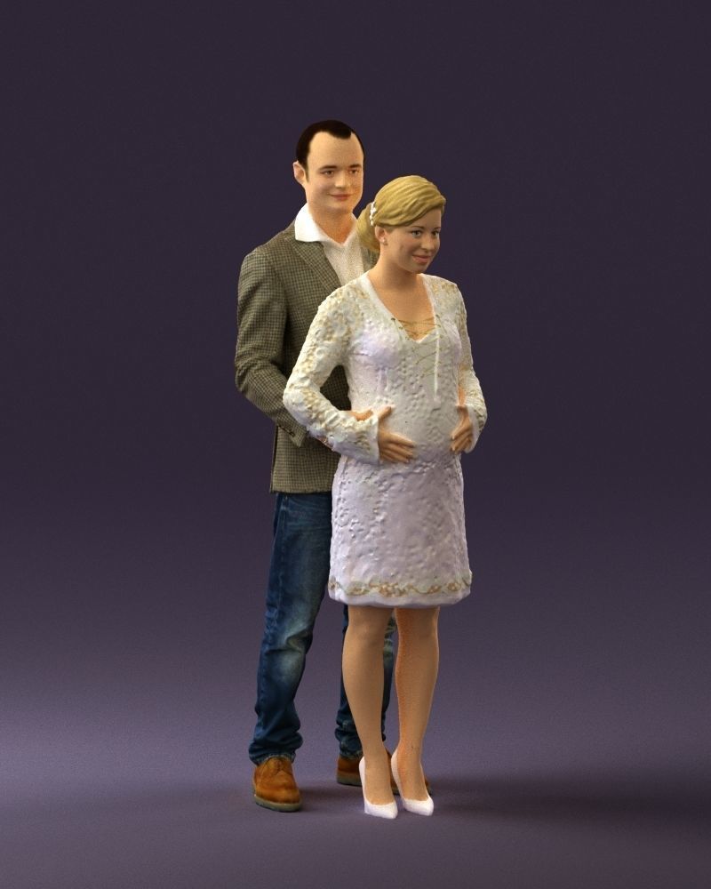 A man and a pregnant woman 0448 3D model_6