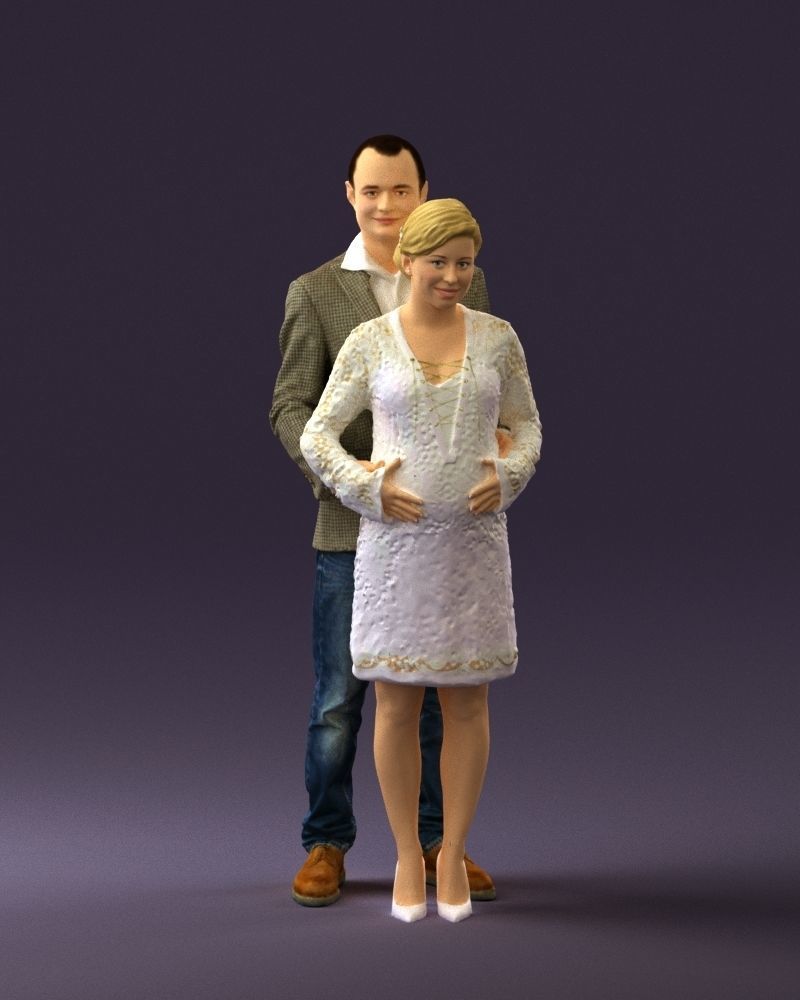 A man and a pregnant woman 0448 3D model_3