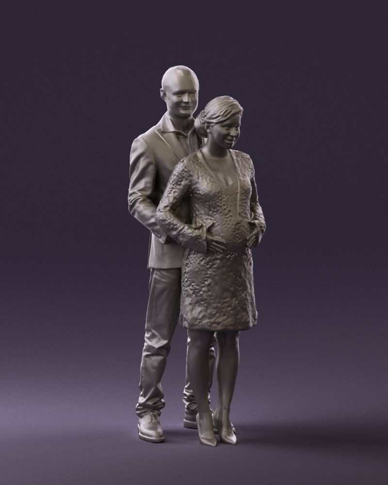 A man and a pregnant woman 0448 3D model_7