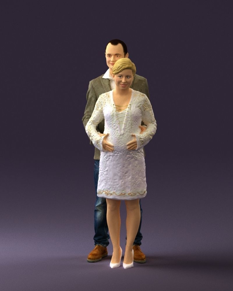 A man and a pregnant woman 0448 3D model_33