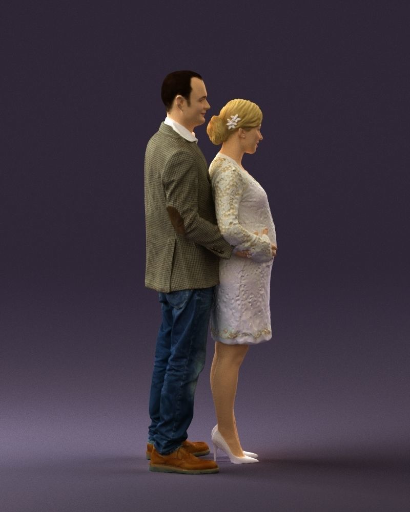 A man and a pregnant woman 0448 3D model_12