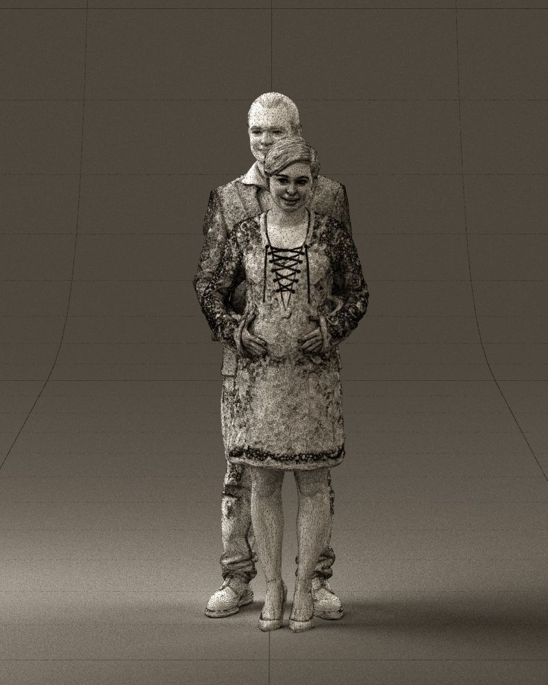 A man and a pregnant woman 0448 3D model_35