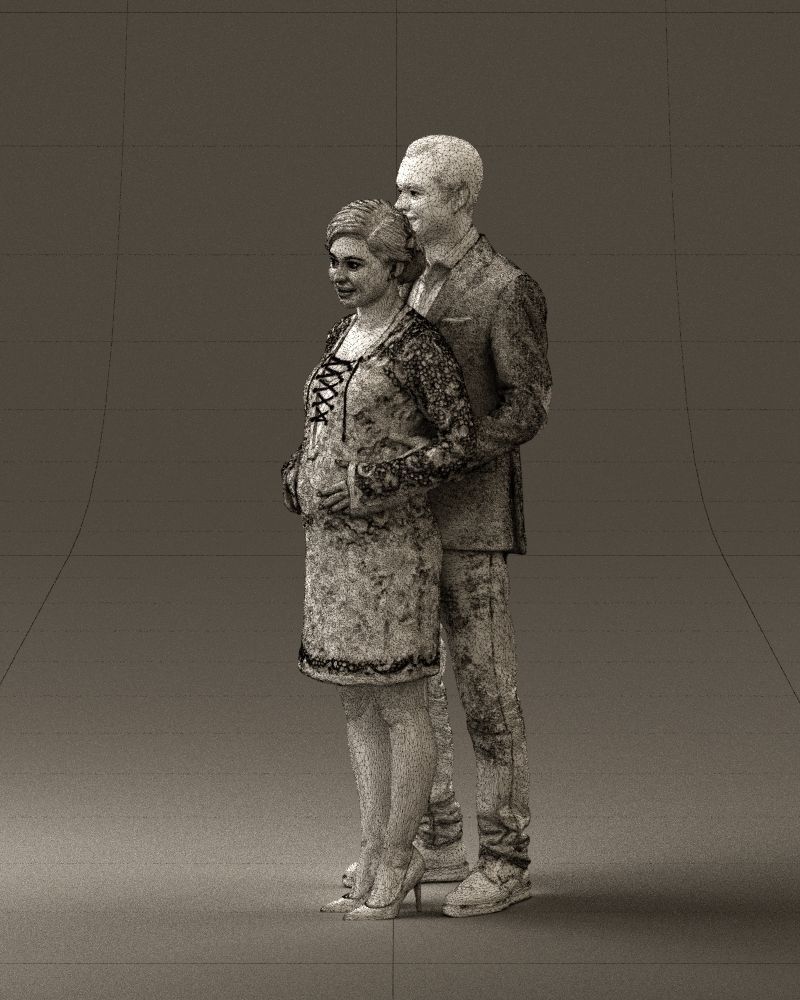 A man and a pregnant woman 0448 3D model_29