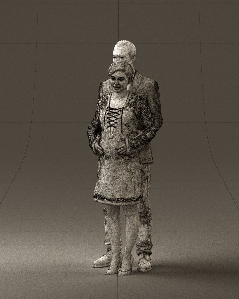 A man and a pregnant woman 0448 3D model_32