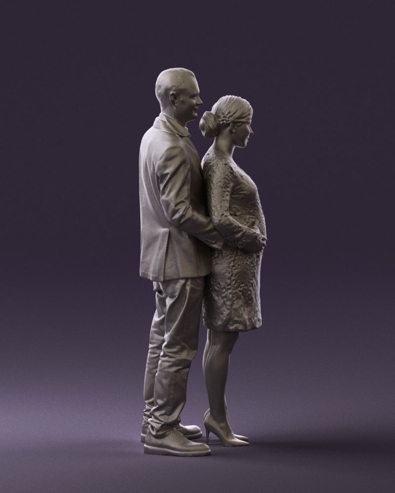 A man and a pregnant woman 0448 3D model_13