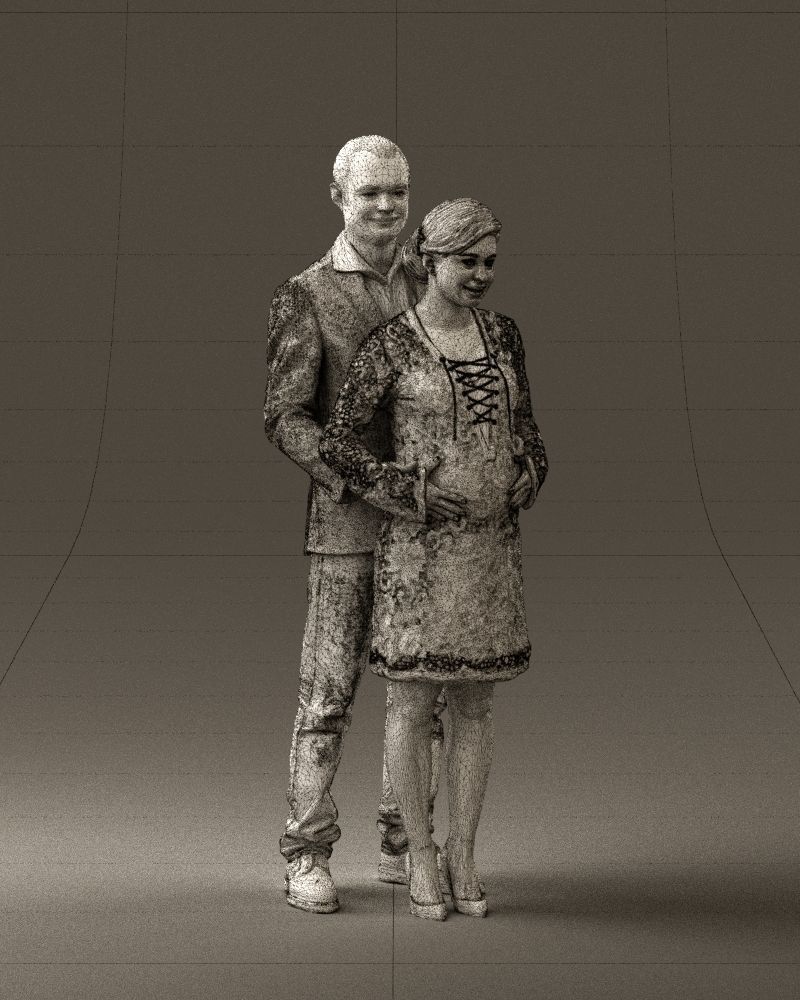 A man and a pregnant woman 0448 3D model_8