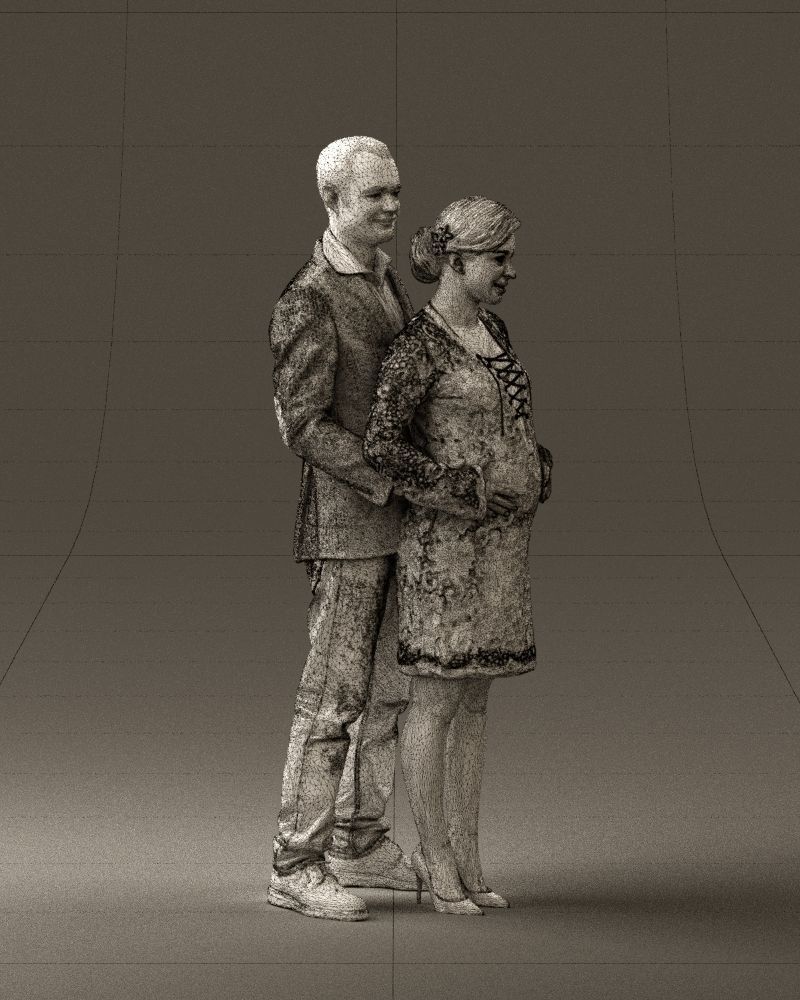 A man and a pregnant woman 0448 3D model_11