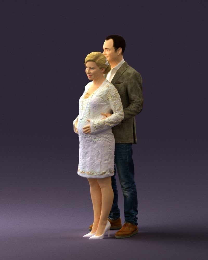 A man and a pregnant woman 0448 3D model_27