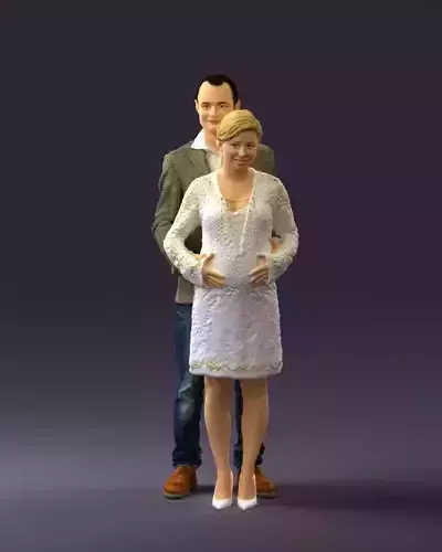 A man and a pregnant woman 0448 3D print model
