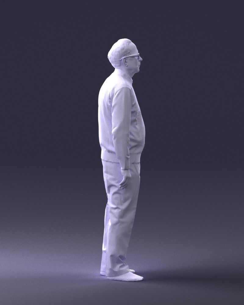 An elderly man in socks and glasses 0102 3D Print Ready 3D print model_13