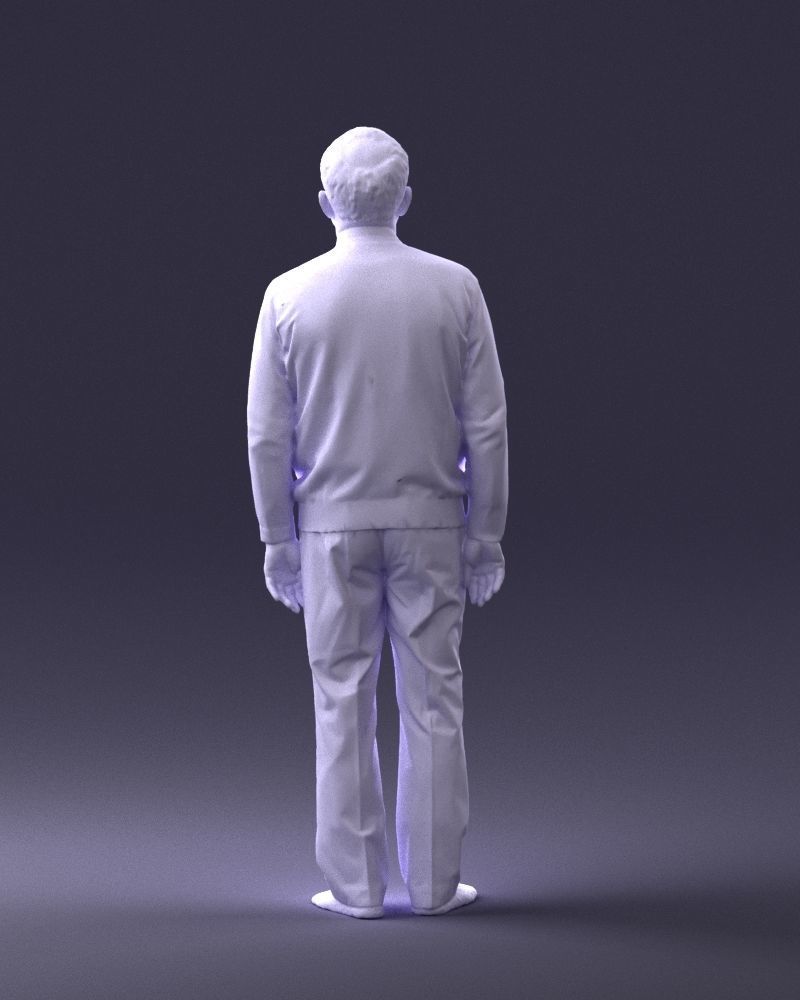 An elderly man in socks and glasses 0102 3D Print Ready 3D print model_19