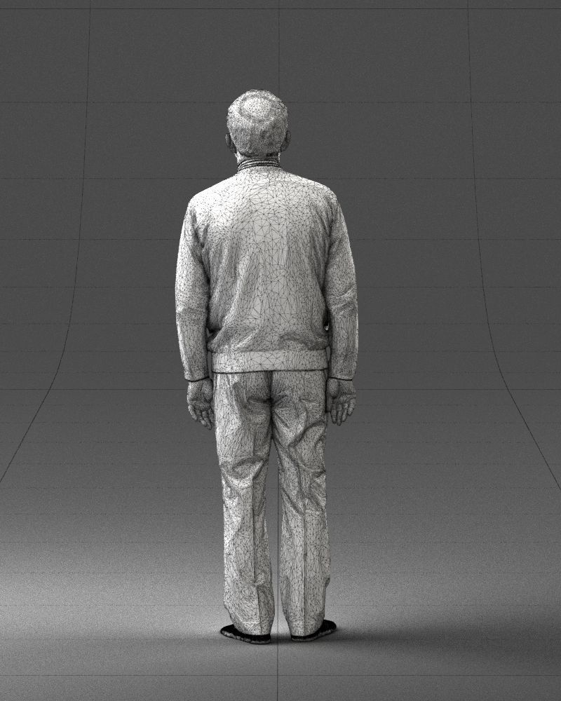 An elderly man in socks and glasses 0102 3D Print Ready 3D print model_20