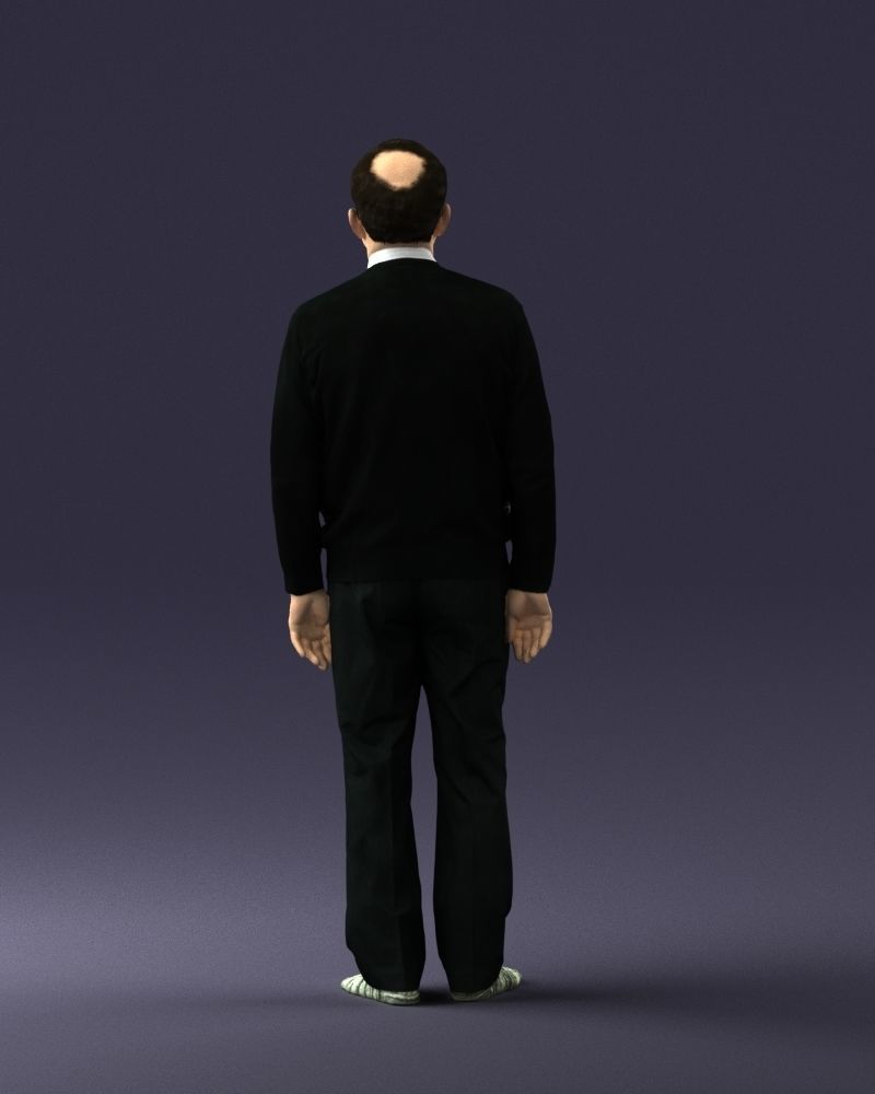 An elderly man in socks and glasses 0102 3D Print Ready 3D print model_18