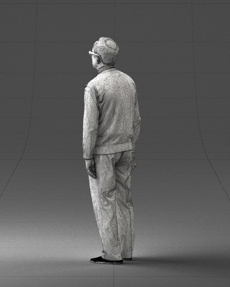 An elderly man in socks and glasses 0102 3D Print Ready 3D print model_23