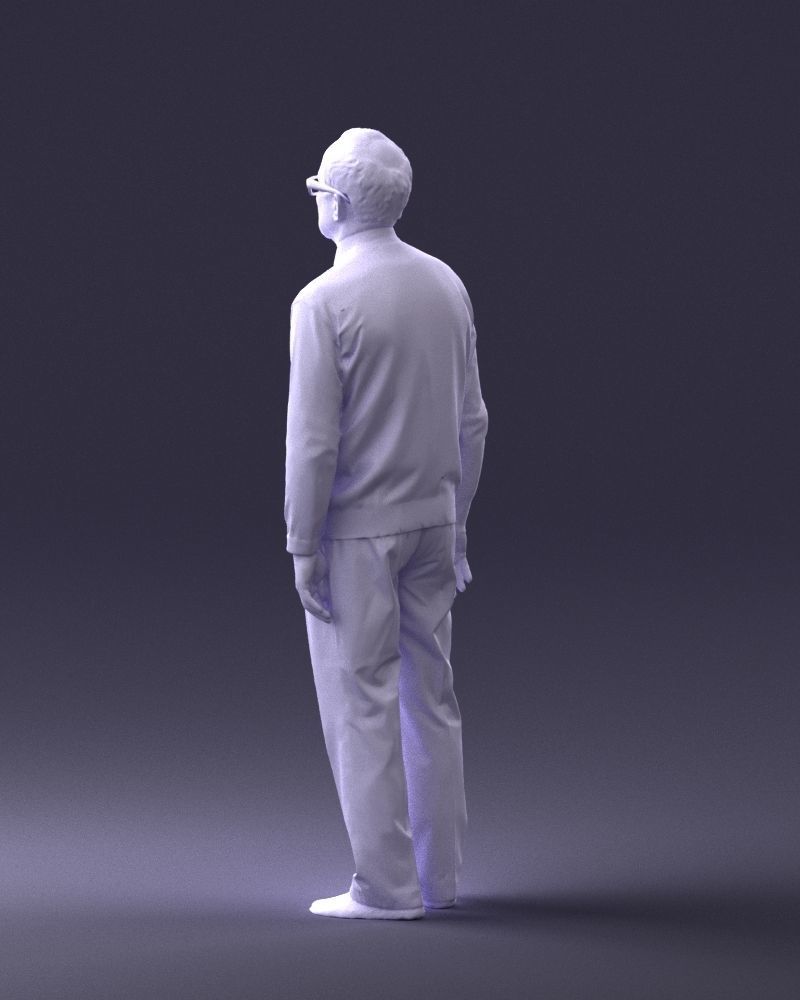 An elderly man in socks and glasses 0102 3D Print Ready 3D print model_22