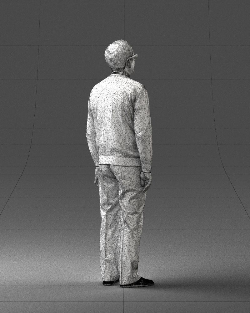 An elderly man in socks and glasses 0102 3D Print Ready 3D print model_17