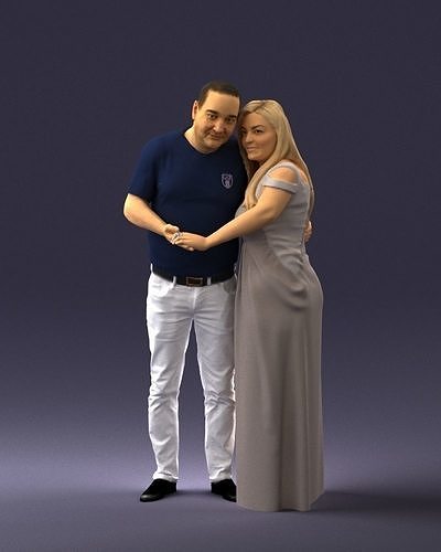 Armenian bride and groom 0485 3D Print Ready 3D print model