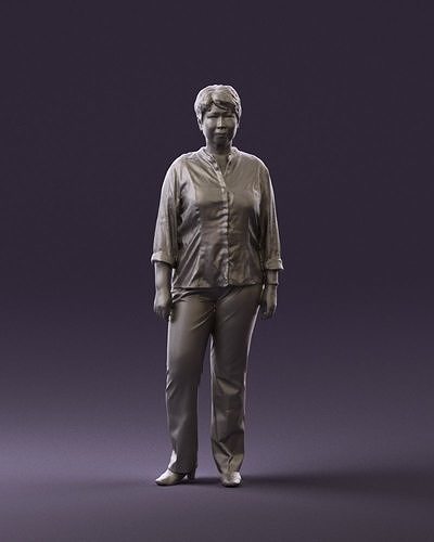 Asian woman in white top 0836 3D Print Ready 3D print model