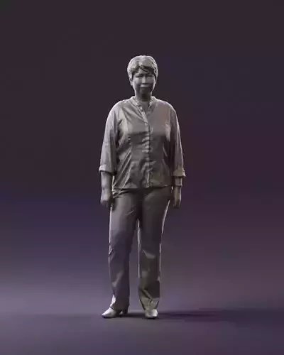 Asian woman in white top 0836 3D Print Ready 3D print model