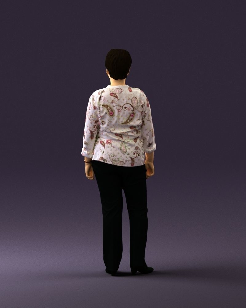 Asian woman in white top 0836 3D Print Ready 3D print model_13