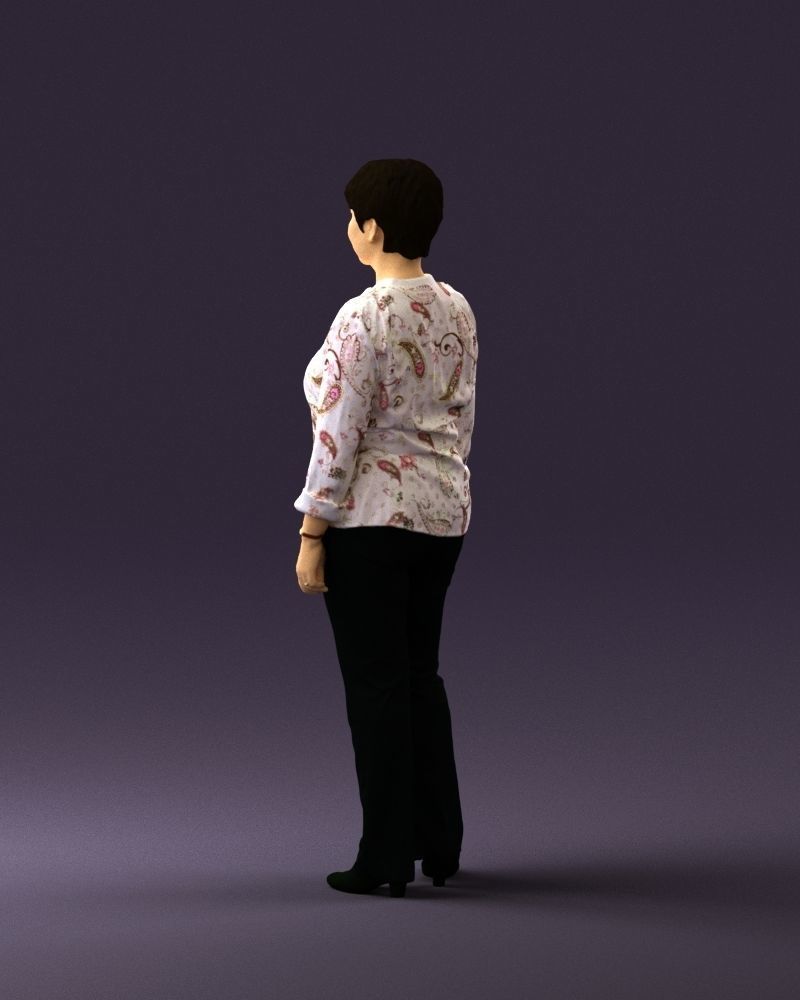 Asian woman in white top 0836 3D Print Ready 3D print model_15