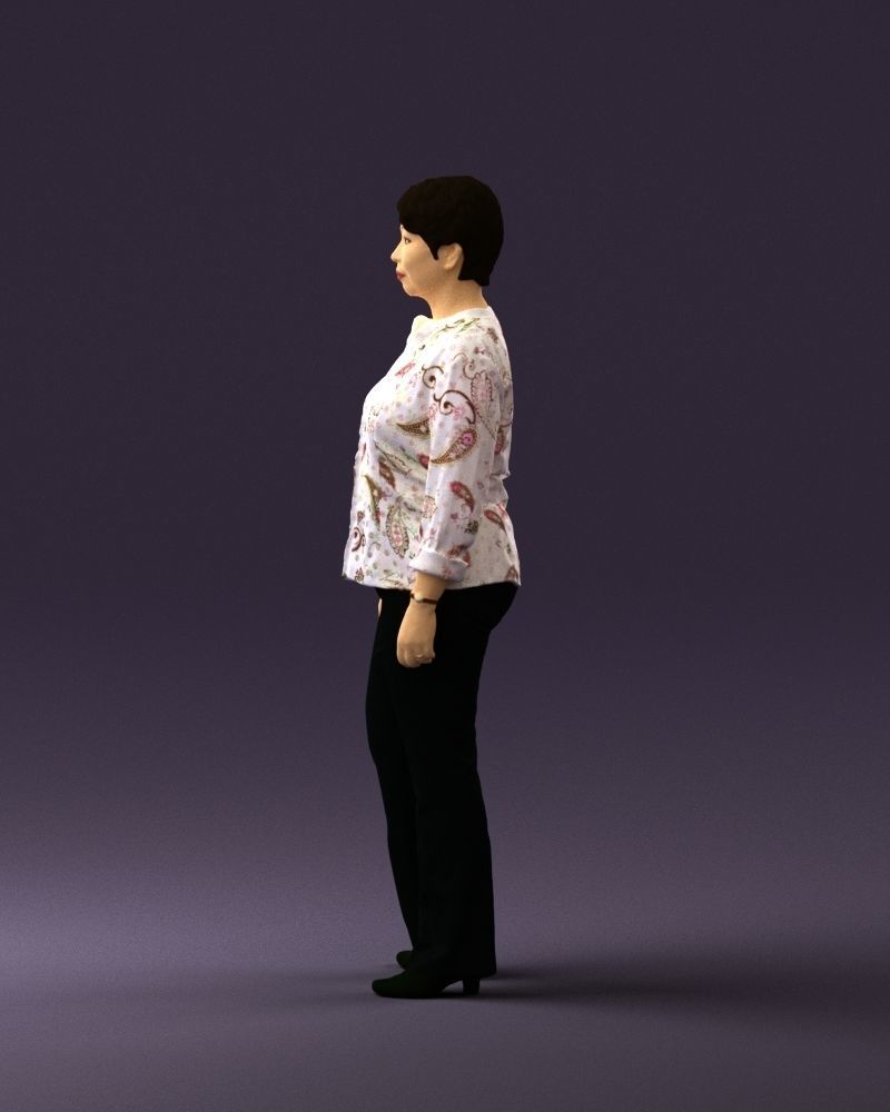Asian woman in white top 0836 3D Print Ready 3D print model_17