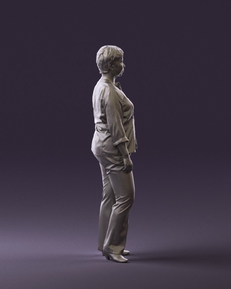 Asian woman in white top 0836 3D Print Ready 3D print model_8