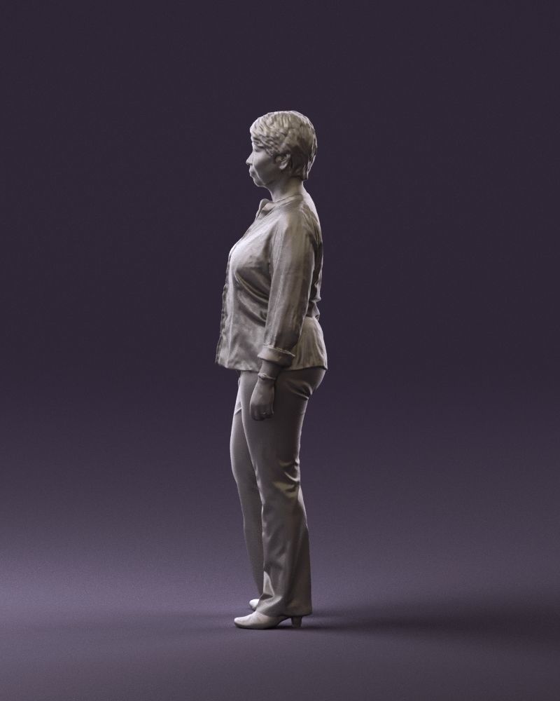 Asian woman in white top 0836 3D Print Ready 3D print model_16