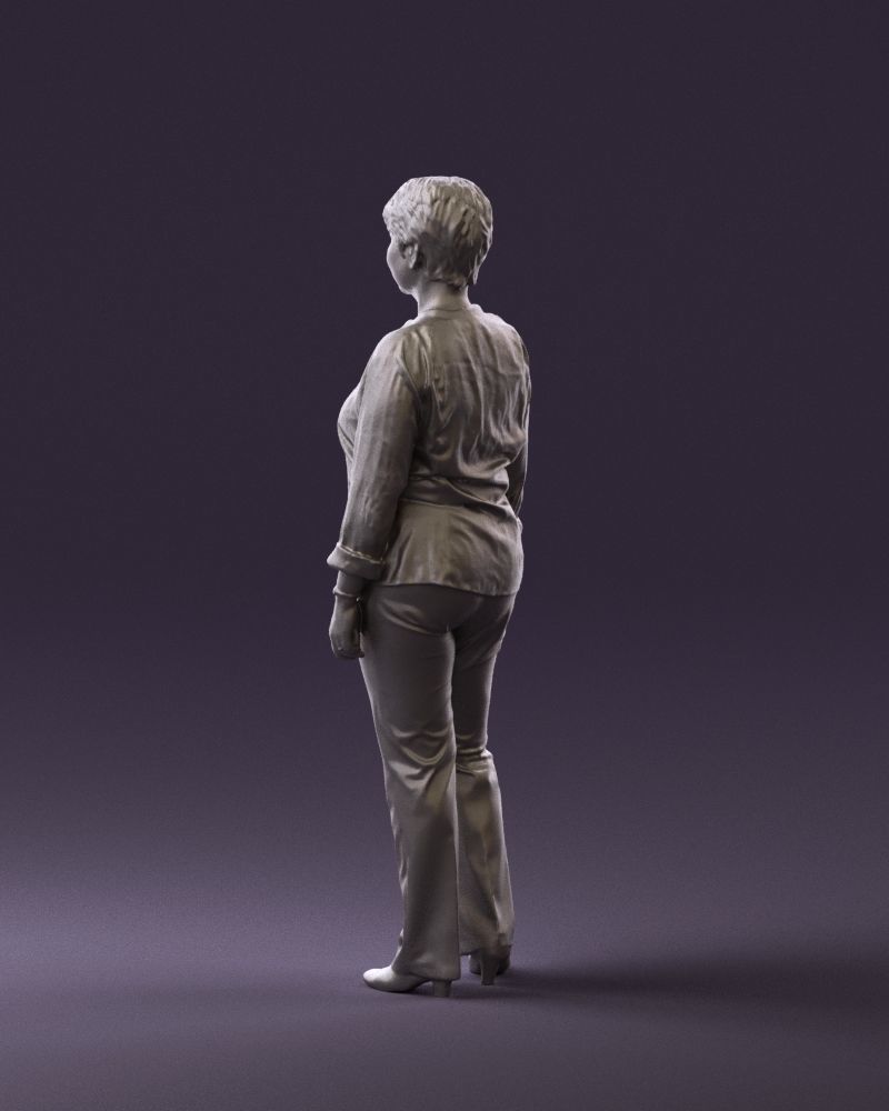 Asian woman in white top 0836 3D Print Ready 3D print model_14