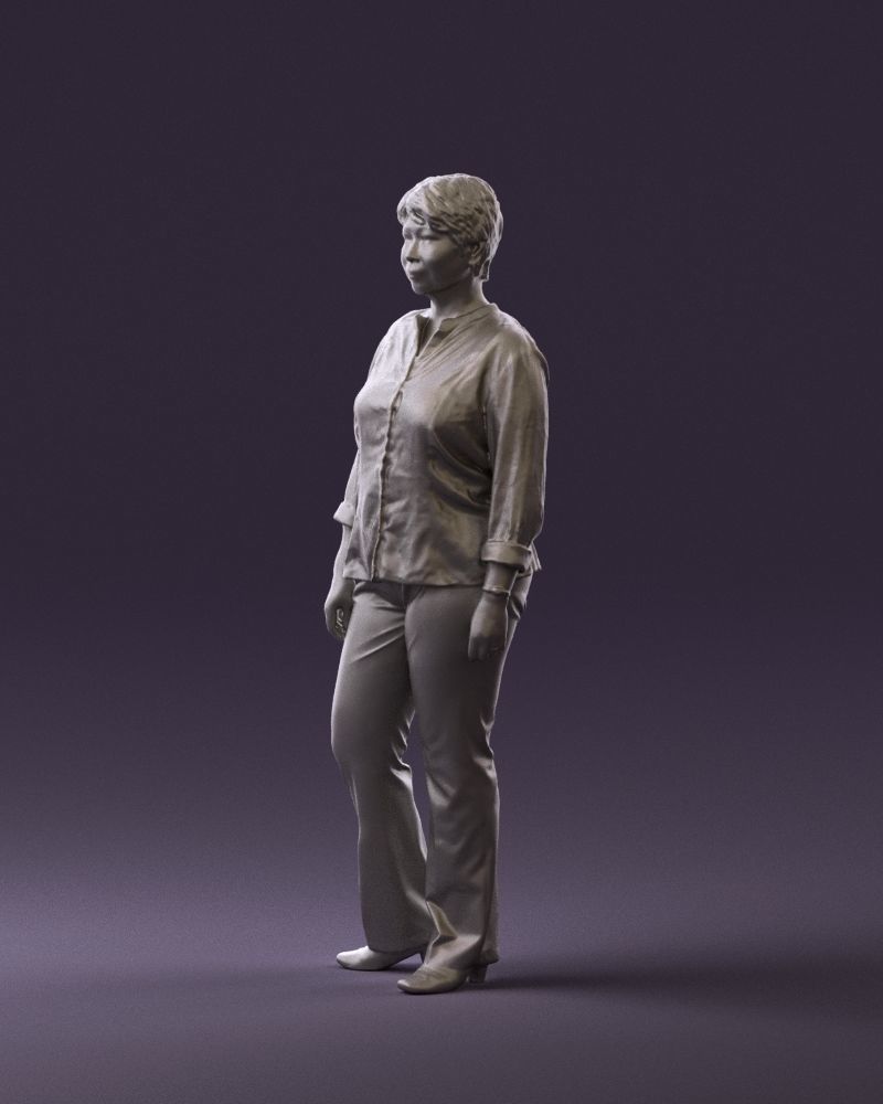 Asian woman in white top 0836 3D Print Ready 3D print model_18