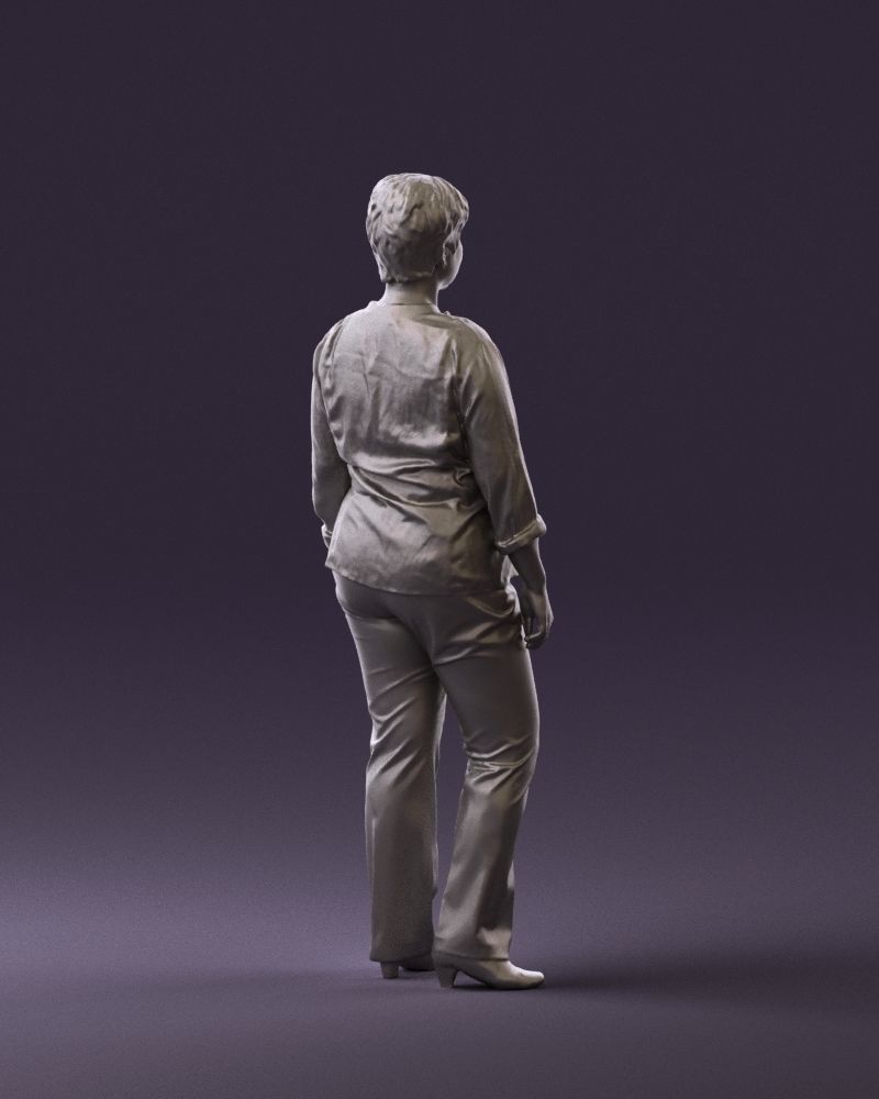 Asian woman in white top 0836 3D Print Ready 3D print model_10