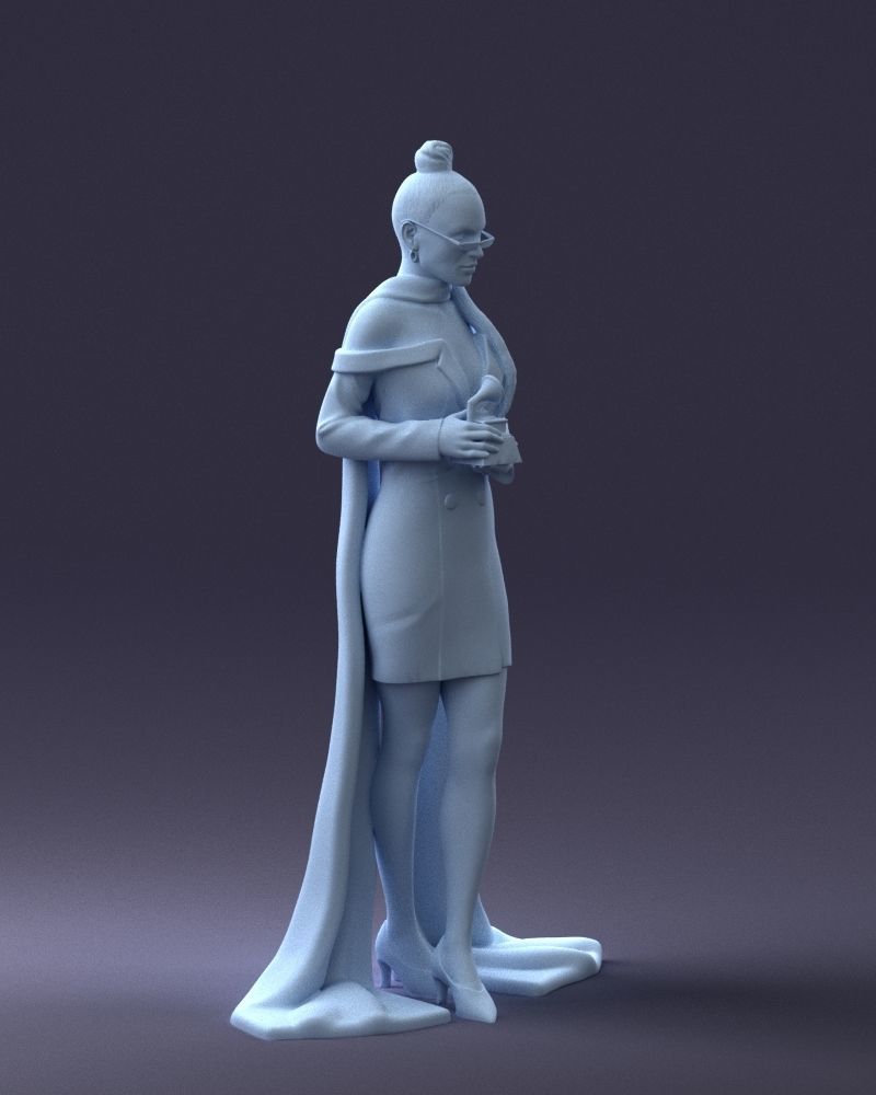 000338 Elegant Woman Holding Award 0218 3dp 3D print model_4