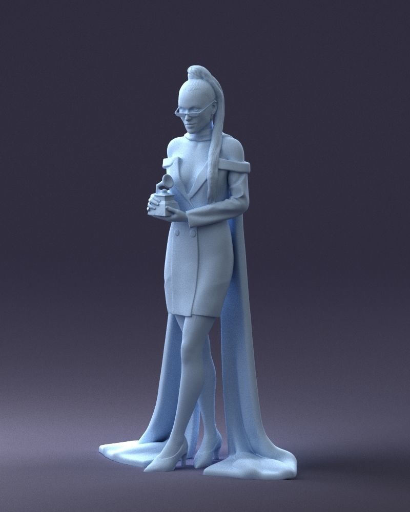 000338 Elegant Woman Holding Award 0218 3dp 3D print model_11