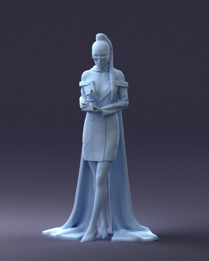 000338 Elegant Woman Holding Award 0218 3dp 3D print model_12