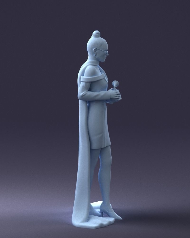 000338 Elegant Woman Holding Award 0218 3dp 3D print model_5