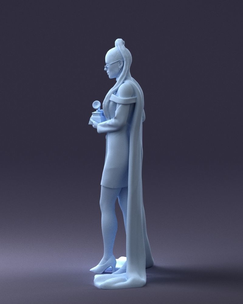 000338 Elegant Woman Holding Award 0218 3dp 3D print model_9